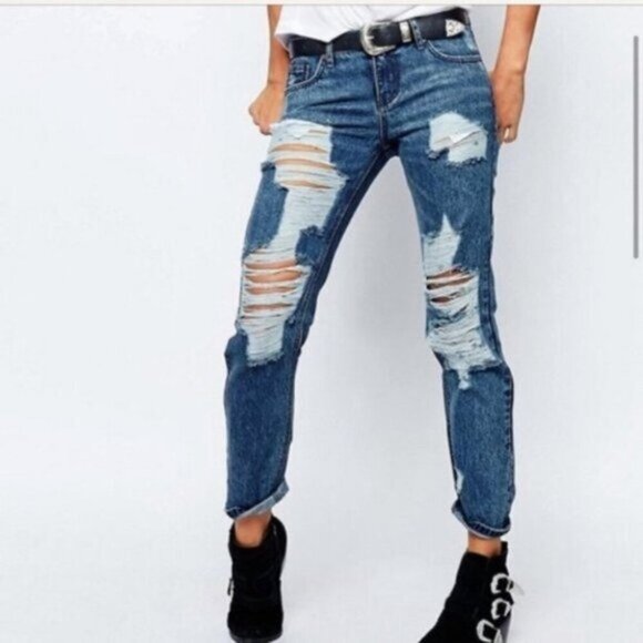Free People One Teaspoon Jeans Awesome Baggies Boyfriend Straight leg distressed - Picture 4 of 13